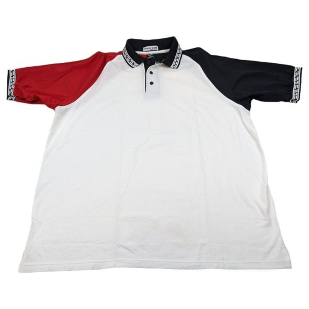 Racing Men's Size XL Polo Speed Zone Race Gear Shirt Red Black White